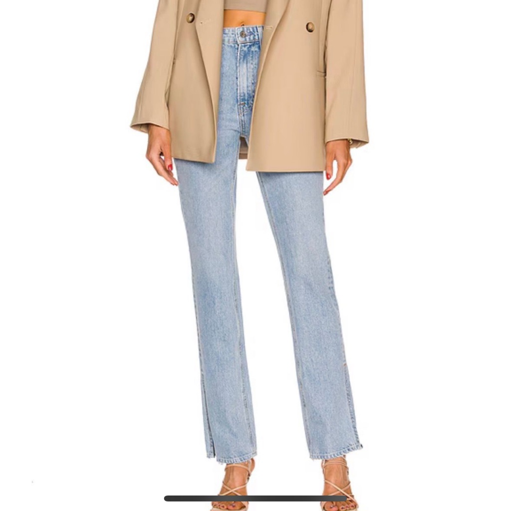 Grlfrnd (Revolve) High Rise Harlow W Slit Side Jeans